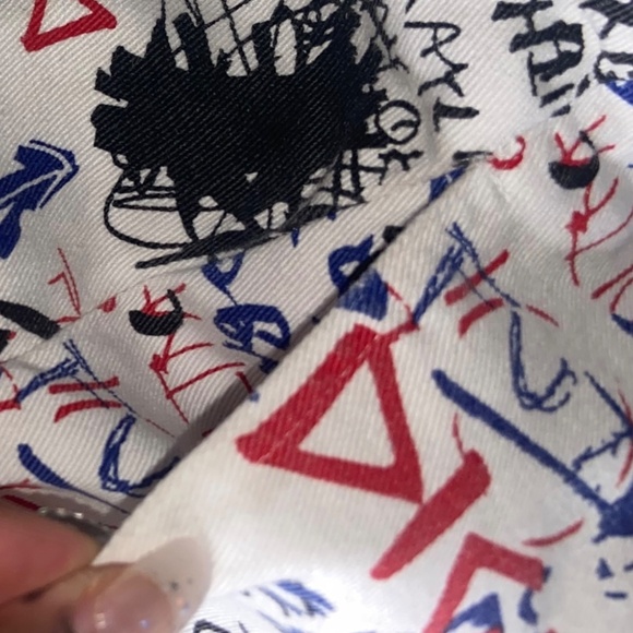 DTMD Men’s White Denim Button Up Graffiti Jacket Large Men’s Jacket HIP HOP - Picture 9 of 15